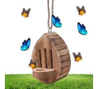 Butterfly House for Outside, Teardrop-Shaped Hanging Insect Habitat Feeder with Rope, Bee Hotel Butterfly Feeding Station for Outdoor Garden Decor，1pcs
