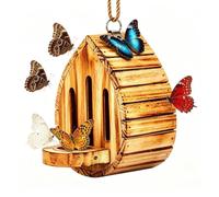 Butterfly House Outdoor Nesting Box Rustic Easy Installation | Wooden Butterfly House Garden Garden Patio Farm Owners Passionate Lovers