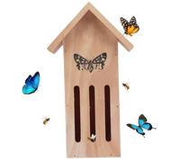 Butterfly Houses for Outside, Wooden Butterfly Feeder, Weatherproof Insect Hotel, 11.2x3.9x3.2 inch Bug Hotel for Moths, Ladybird, Lacewings Butterfly House