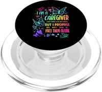 Butterfly I Am A Caregiver Job Profession Caregiving Carer PopSockets PopGrip for MagSafe