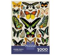 Butterfly Illustration Nature Elements 1000 Piece Jigsaw Puzzle Paper for Adults Night View Puzzle Game Family Relaxation 38x26cm/1000pcs