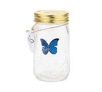 Butterfly in a Jar, Glass Animated Butterfly In A Jar With LED Light Gift Decoration (Blue)