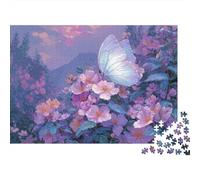 Butterfly in Purple Garden 1000pc Jigsaw Puzzle for Seniors After-school Puzzle Activity Brain Training Thick Cardboard 70x50cm/1000pcs