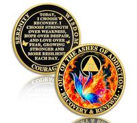 Butterfly in The Fire 20 Year Sobriety Coin, Recovery and Renewal Twenty Year AA Coin - Clean AA Chips and Medallion - Recovery Sober Chip with Prayer - Sobriety Gifts for Women Men