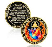 Butterfly in the Fire 5 Year Sobriety Coin, Recovery & Renewal AA Chip Medallion - Celebrate Five Year Sober Milestone, Sobriety Gifts for Women Men, Alcoholics Anonymous Token
