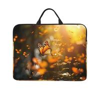 Butterfly in The Flower Printed Laptop Sleeve 16.5 * 12.2", Business and Casual Dual use, Suitable for Some laptops