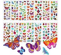 Butterfly Insect Stickers 14 Sheets,3D Vivid Puffy Butterfly Stickers,Insect Reward Kids Sticker for Boys Girls Party Bag Fillers Gifts Birthday Party Favors Supplies Scrapbooking Journal