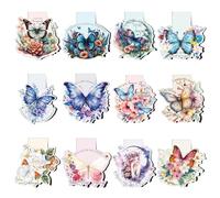 Butterfly Inspirational Magnetic Bookmarks Gifts - Wxiben 24 Pcs Floral Butterfly Bookmarks Magnets Motivational Quotes Book Mark Magnetic Page Clips for Women Book Lovers Students Teacher Reader Gift
