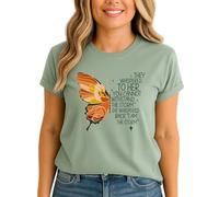 Butterfly Inspirational Womens Graphic T-Shirt Motivational Quote Tee Empowering Saying L (16-18)