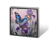 Butterfly Iris Bloom Lapel Pin Cute Metal Brooch Pin Fashionable Square Badge for Shirts, Hats, Jackets Unique Fashion Accessories Gift for Men & Women