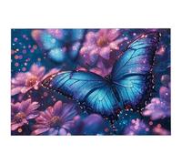 Butterfly Jigsaw Puzzles for Adults 1000, 1000 Piece Jigsaw Puzzles for Adults, 75x50cm Hard Impossible Wooden Puzzle, Challenging Game for the Whole for Women, Gifts for Men, Theme: (Flower), -7453