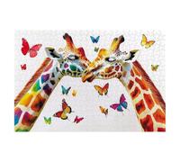 Butterfly Jigsaw Puzzles for Adults 1000 Piece Jigsaw Puzzles for Adults Giraffe 75x50cm, Classic Educational Games Decompression, Challenging Game for Families Beautiful Decor Gifts for Men L-03