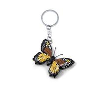 Butterfly Key Fob Wooden Colourful