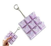 Butterfly Keyboard Fidget Toy,FidgetKeyboard for Stress Relief,Fidget Clicker Keyboard FidgetKeychain Decompression Toy for Adult to Relief Stress Pass The Time (9 key purple)