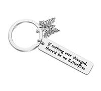 Butterfly Keyring Keychain If Nothing Ever Changed There'd Be No Butterflies Inspirational Butterfly Quote Keychain Christmas Graduation Gift Best Friend Encouragement Gifts Inspirational Gifts
