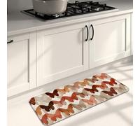 Butterfly Kitchen Mats for Floor, Warm Tones Floral Vintage Soft Mats, Cushioned Comfort Washable Non Slip Decor Rugs for Kitchen Sinks Laundryroom Bathroom 16x47 Inch