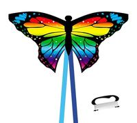 Butterfly Kites for Adults, Colorful Beach Kite with Long Tail Easy to Fly, Single Line Kites with Winding Handle, Large Beginner Kite for Park Outdoor Games Activities