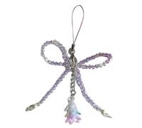 Butterfly Knot Phone Lanyard Beaded Phone Charm Wrist Strap Anti Lost Chains Cellphones String Straps Ornament Crystal Butterfly Pendant