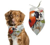 Butterfly Ladybug Flower Dog Bandanas for Feeding Grooming, Triangle Pet Bibs Washable Pets Scarf for Cats & Dogs