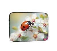 Butterfly Ladybug Flower Laptop Bag 13 inch Business Briefcase Gifts for Men Women Water Resistant Laptop Sleeve Carry On Laptop Case Shockproof Protective Computer Bag Notebook Case