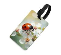 Butterfly Ladybug Flower Luggage Tags with ID Card, Durable Travel Bag Tags, Waterproof Name Tag for Suitcases, Backpacks & Travel Cases Black-Style