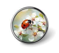 Butterfly Ladybug Flower Round Badge for Men Women, Durable & Stylish Lapel Pins, Lightweight Metal Badges for Shirts, Jackets, Hats