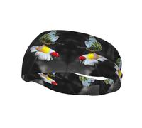 Butterfly Ladybug Flower Sports Headbands Moisture Wicking Athletic Terry Cloth Sweatband Sweat Absorbing Head Band