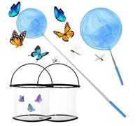 Butterfly Landing Net for Children, Telescopic Fishing and Catching Nets for - Multifunctional Toys for Nature Exploration at Pond, Beach, Pool and Swimming Pool