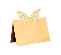 Butterfly Laser Cut Table Name Place Cards Lace Name Message Setting Card Seat Wedding Birthday Party Favor Table Decor Create a Particularly Warm Moment 50pcs (Color : Pink Size : 9x12cm) (Glod 9x
