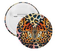 Butterfly Leopard Print Badge Metal Round Pins, Lightweight Brooch for Backpack, Fashion Button Pins Badge for Shirts, Jackets, Shawl Coat, Unisex, 12PCS, Tinplate, metal round pins