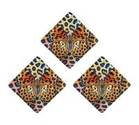 Butterfly Leopard Print Car Air Freshener, 3 Pcs Rhombus Hanging Air Freshener Cards, Long Lasting Fragrance Scented Cards for Car, Home, Office Black-style