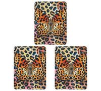 Butterfly Leopard Print Car Air Freshener, 3 Pcs Square Hanging Air Freshener Cards, Long Lasting Fragrance Scented Cards for Car, Home, Office White-style