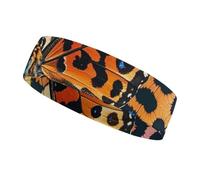 Butterfly Leopard Print Headbands for Women & Men Sports Headband, Fits All Head Sizes, Ultra Absorbent & Non-Slip Sweatband for Running, Yoga, Gym
