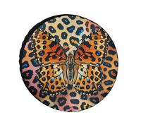 Butterfly Leopard Print Spare Tire Cover, 26inch Oxford Wheel Protector Travel Accessories, Waterproof Dustproof Wheel Tire Covers for RV Jeep SUV Camper Truck