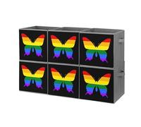 Butterfly LGBT Pride Cube Storage Bin Foldable Oxford Cloth Open Storage Basket with Handles for Closet Shelf