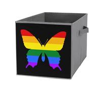 Butterfly LGBT Pride Cube Storage Bin Foldable Oxford Cloth Open Storage Basket with Handles for Closet Shelf