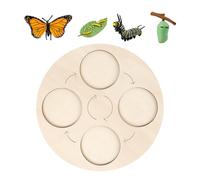 Butterfly Life Cycle Kit - Wooden Puzzle Board Interactive Science Education Toy | Bright Color Learning Activity For Featuring Chicken, Frog, Butterfly Development Stages