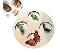 Butterfly Life Cycle Kit | Wooden Puzzles Education Board | Interactive Bright Colors Learning Science Exploration for Chicken Frog Butterfly