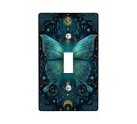 Butterfly Light Switch Cover Plate/Outlet Covers, Teal and Blue Decorative Design for Home DÉCor, Thermoplastic Wall Plates, Standard Size Single Toggle