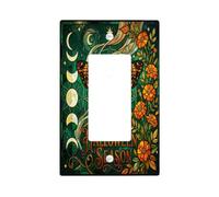 Butterfly Light Switch Cover Plate/Outlet, Festive Artistic Flowers Moon Halloween Green Toggle Light Switch Cover for Bedroom Bathroom Kitchen Entrance Decor