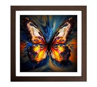 Butterfly Liquify No.1 Framed Wall Art Print, Ready to Hang Picture for Living Room Bedroom Home Office, Walnut 18 x 18 Inch (45 x 45 cm)