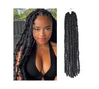 Butterfly Locs Crochet Hair, 1 Packs Soft Pre looped Prelooped Pretwisted Crochet Braids Hair Easy Installation and Removal(1B,12inch)