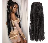 Butterfly Locs Crochet Hair 6 Packs Long Faux Locs Crochet Braids Pre looped Distressed Locs Soft Locs Crochet Dreadlocks Synthetic Hair Extensions (1B#, 24 Inch (Pack of 6))