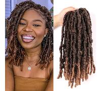 Butterfly Locs Crochet Hair 6 Packs Long Faux Locs Crochet Braids Pre looped Distressed Locs Soft Locs Crochet Dreadlocks Synthetic Hair Extensions (T27, 12 Inch (Pack of 6))