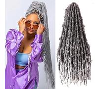 36 Inch Long Butterfly Locs Crochet Hair 6 Packs Long Faux Locs Crochet Braids Pre looped Distressed Locs Soft Locs Crochet Dreadlocks Synthetic Hair Extensions (Tgrey, 36 Inch (Pack of 4))