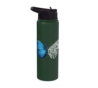 Butterfly Lover Insect Entomology Blue Morpho Butterfly Stainless Steel Insulated Water Bottle
