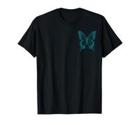 Butterfly Lover Teal Nature Wings Women Insect Pocket T-Shirt