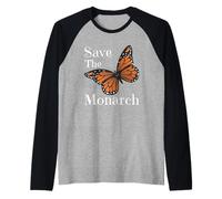 Butterfly Lovers Save The Monarch Butterflies Pollinators Raglan Baseball Tee