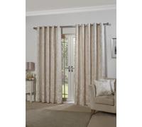 Emma Barclay Butterfly Meadow Eyelet Curtains - Lined Light Filtering Floral Leaf & Butterfly Ring Top Curtains for Bedroom & Living Room (Cream, W 46" x L 54" (2 Panels))