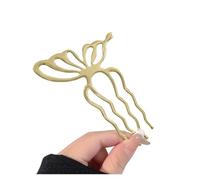 Butterfly Metal Hair Fork Clip Women Hair Pin Combs Messy Bun Hairpin Clip Side Combs Updo Sticks Hair Styling Tool Gifts(Gold 12cm)